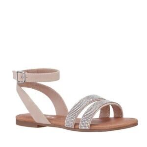 Nina Girls' Cameena Rhinestone Detail Ankle Strap Sandals Alamo Tan‎ Size 5M